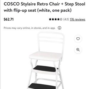 Cosco Stylaire white step stool chair